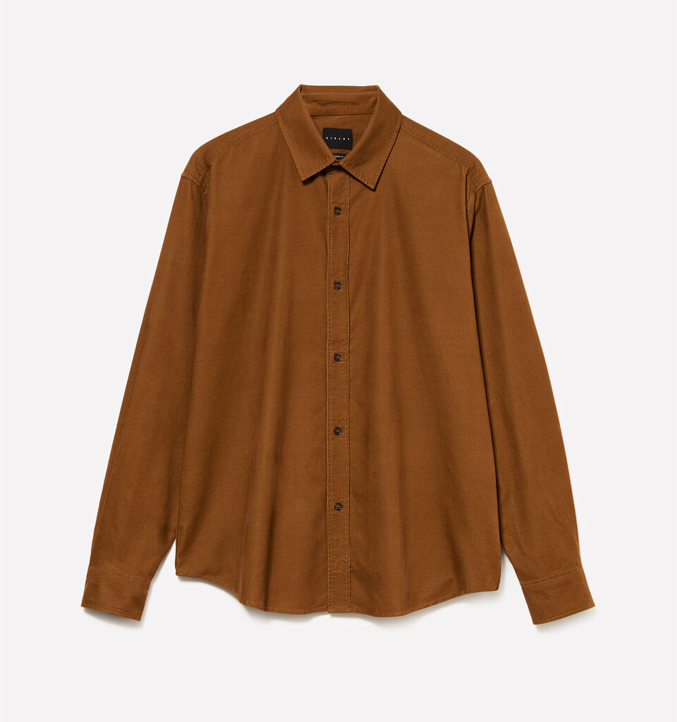Camicia marrone in velluto a costine - camicie regular da uomo - Marrone | Sisley image number 1